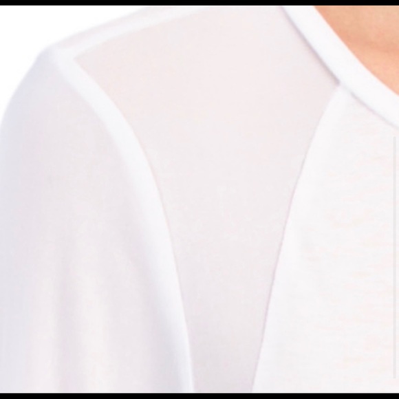 Sam Edelman White Long Sleeve Mesh Back Tee SZ-S - Picture 2 of 12